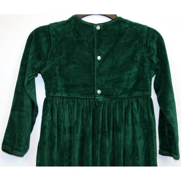 Kelly's Kids Green Velvet Dress sz 6X Lined Button SImple Formal Picture Holiday - Picture 5 of 6